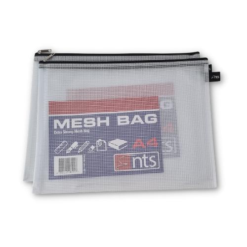 A4 Mesh Bag - Extra Strong with Zipper - Pack of 12 Assorted Colours by NTS on Schoolbooks.ie