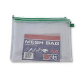 A4 Mesh Bag - Extra Strong with Zipper - Pack of 12 Assorted Colours by NTS on Schoolbooks.ie