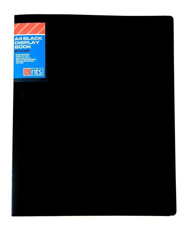 NTS - A4 20 Pocket Display Book - Black by NTS on Schoolbooks.ie