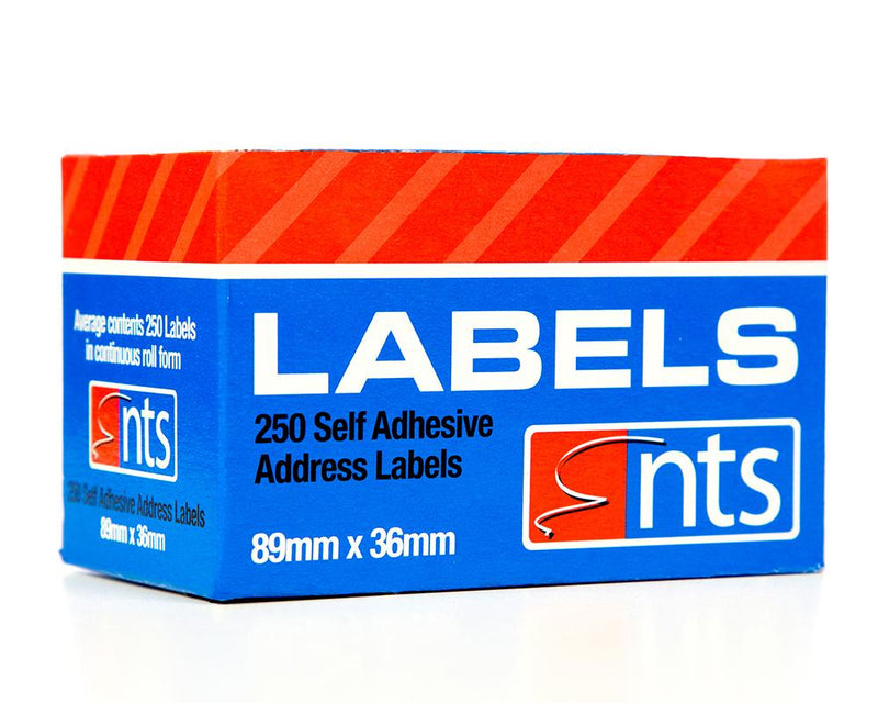 NTS - Address Labels 89mm x 36mm - 250 Labels on a Roll by NTS on Schoolbooks.ie