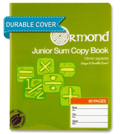 Ormond 40 Page 10mm Square Durable Cover Junior Sum Copy by Ormond on Schoolbooks.ie