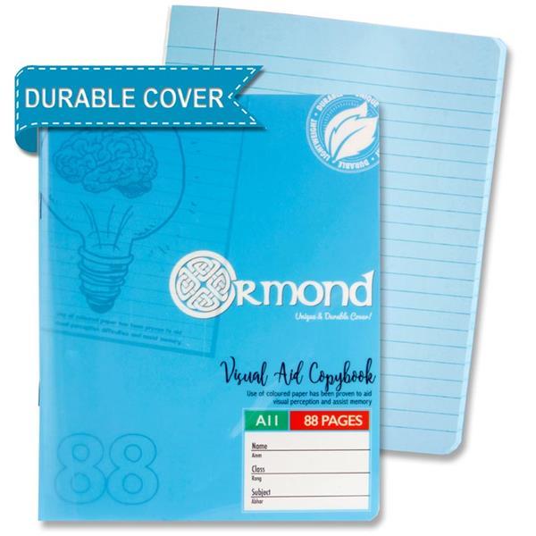 Ormond 88pg A11 Visual Memory Aid Durable Cover Copy Book - Blue by Ormond on Schoolbooks.ie