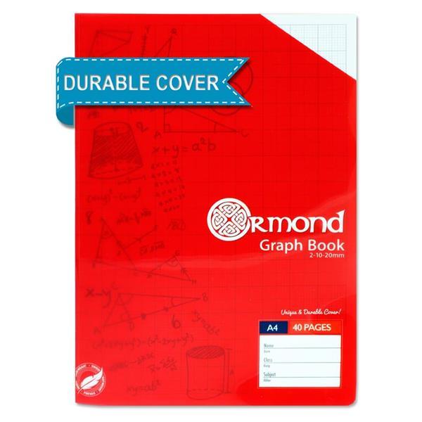 Ormond A4 40pg Durable Cover Graph Book by Ormond on Schoolbooks.ie