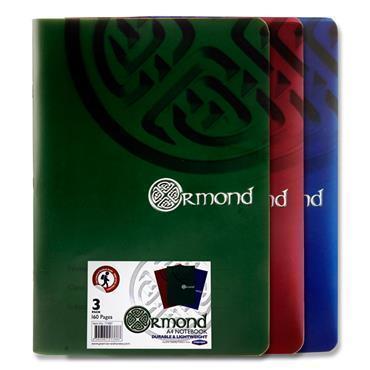 Ormond - Pack of 3 - Manuscript Book Durable Cover by Ormond on Schoolbooks.ie