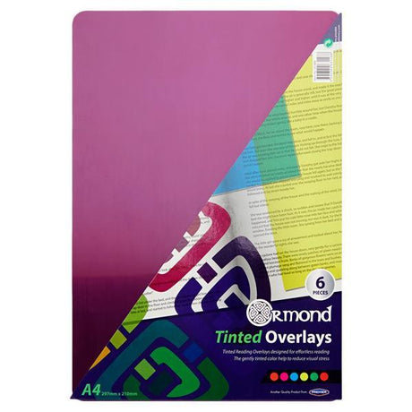 ■ Ormond - Tinted Overlays - A4 - Packet of 6 by Ormond on Schoolbooks.ie