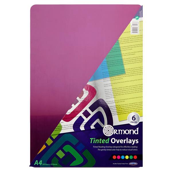 Ormond Packet of 6 A4 Tinted Overlays by Ormond on Schoolbooks.ie