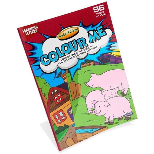 ■ A4 96 Page Perforated Colouring Book - Learning Letters by World of Colour on Schoolbooks.ie