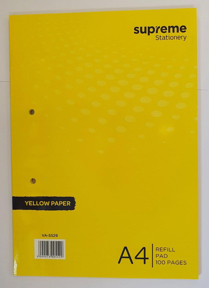 Supreme Stationery - Visual Aid A4 Refill Pad 100 Page - Yellow by Supreme Stationery on Schoolbooks.ie