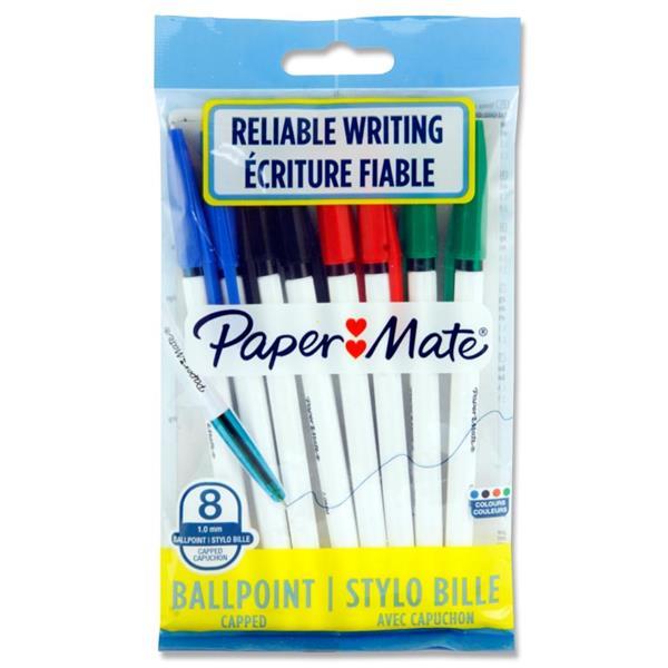 Paper Mate - 8 Assorted Ballpoint Pens by Paper Mate on Schoolbooks.ie
