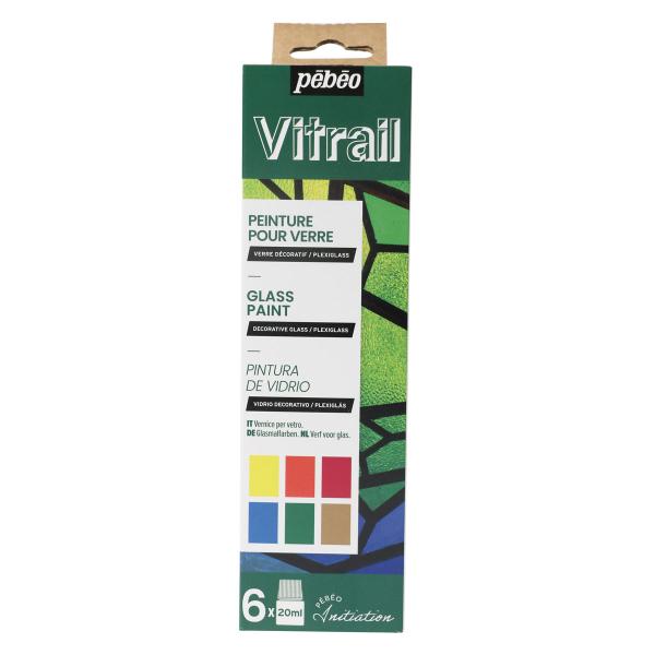 ■ Vitrail - Initiation Set 6x20ml Assorted Colours - Glass Paint by Pebeo on Schoolbooks.ie
