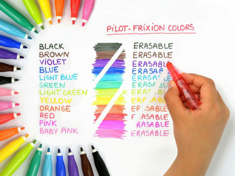Pilot FriXion - Erasable Colouring Pens Assorted - Wallet of 12 by Pilot on Schoolbooks.ie