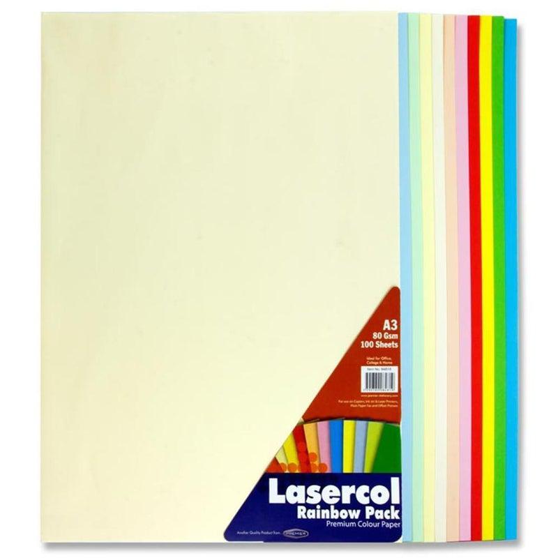 Lasercol - A3 80gsm Activity Paper - 100 Sheets - Rainbow by Lasercol on Schoolbooks.ie