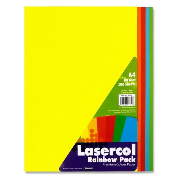 Lasercol - A4 80gsm Activity Paper - 100 Sheets - Rainbow by Lasercol on Schoolbooks.ie