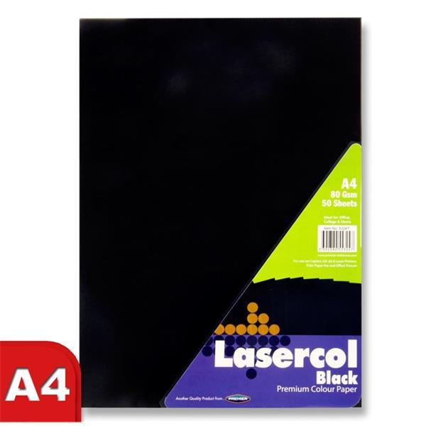 A4 80gsm Colour Paper 50 Sheets - Black by Premier Stationery on Schoolbooks.ie