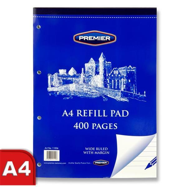 A4 Refill Pad - Top Bound - 400 page by Premier on Schoolbooks.ie