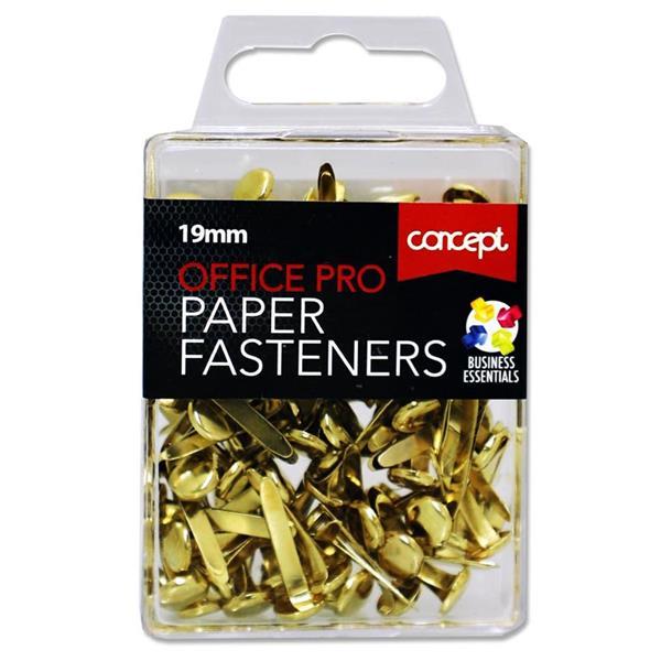 Concept - Box of 100 19mm Office Pro Paper Fasteners by Concept on Schoolbooks.ie