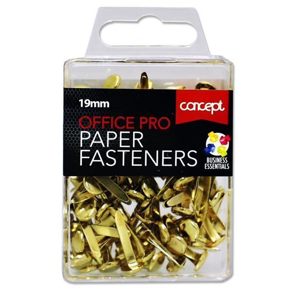 Concept Box of 100 19mm Office Pro Paper Fasteners by Premier Stationery on Schoolbooks.ie