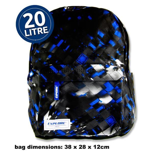 Explore Backpack - 20 Litre - Blue Urban by Premier Stationery on Schoolbooks.ie