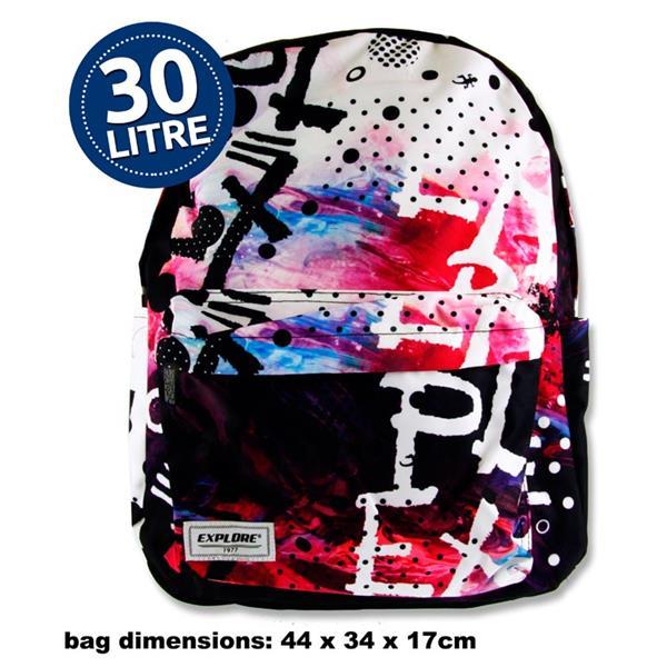 ■ Explore Backpack - 30 Litre - Black Explore Full by Premier Stationery on Schoolbooks.ie