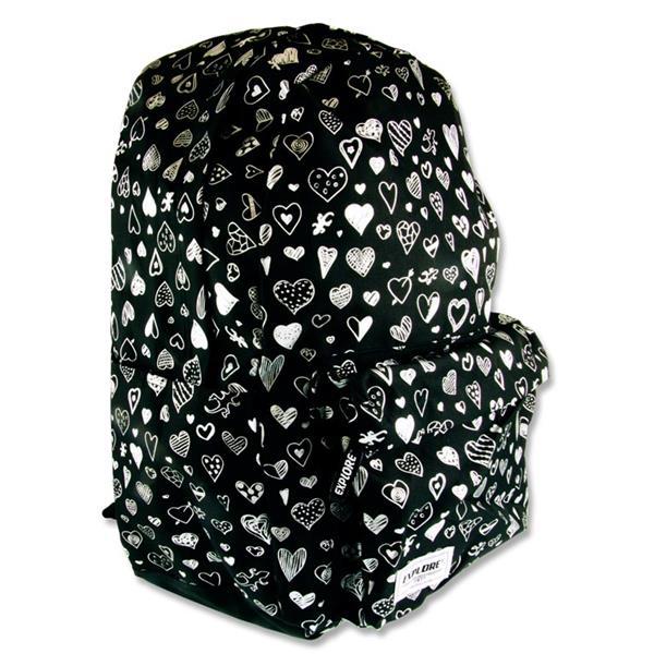 Explore Backpack - 30 Litre - Black Hearts Full by Premier Stationery on Schoolbooks.ie