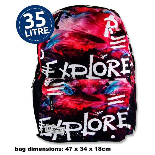 ■ Explore Backpack - 35 Litre - Multi-colour Explore Full by Premier Stationery on Schoolbooks.ie