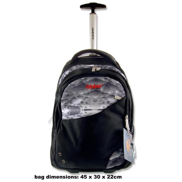 ■ Explore Trolley Backpack - Crystal & Black by Premier on Schoolbooks.ie