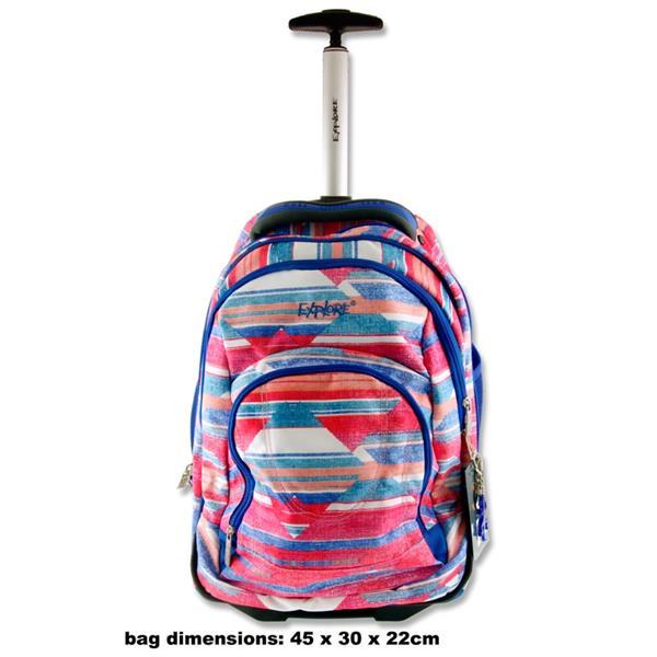 ■ Explore Trolley Backpack - Diamond Stripes by Premier Stationery on Schoolbooks.ie