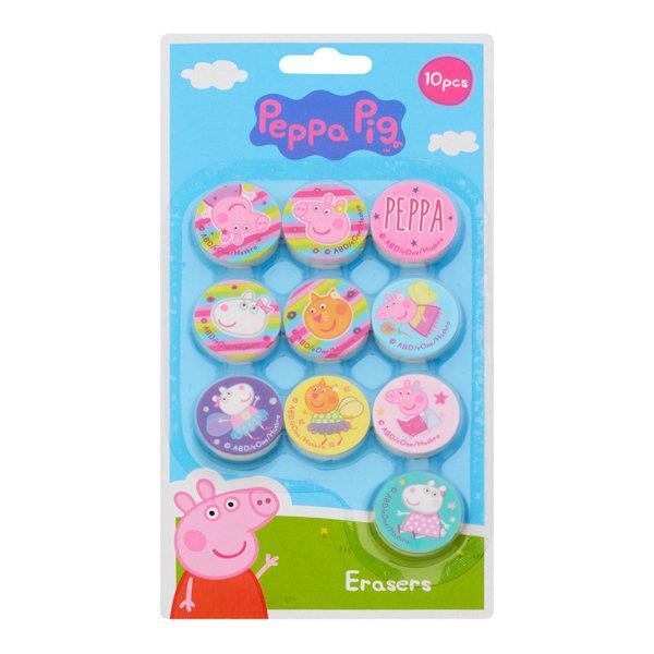 Peppa Pig - Set of 10 Round Erasers by Premier Stationery on Schoolbooks.ie