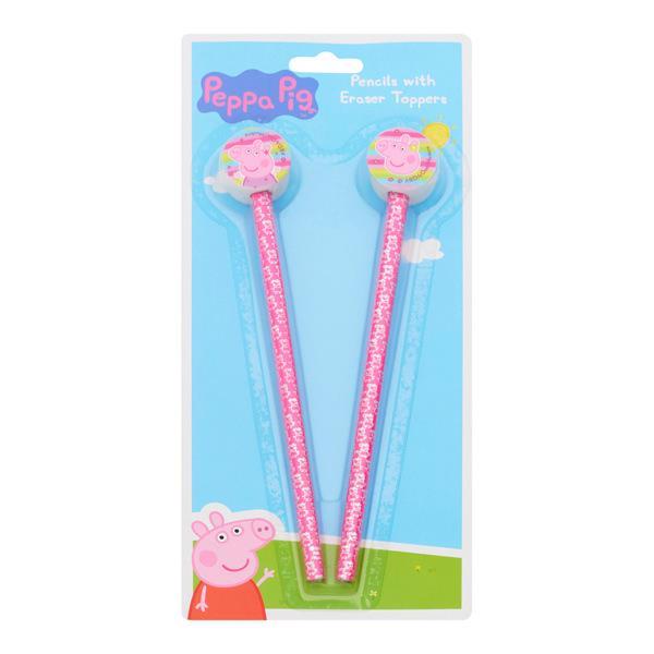 Peppa Pig - Set Of 2 Pencils With Eraser Toppers by Premier Stationery on Schoolbooks.ie