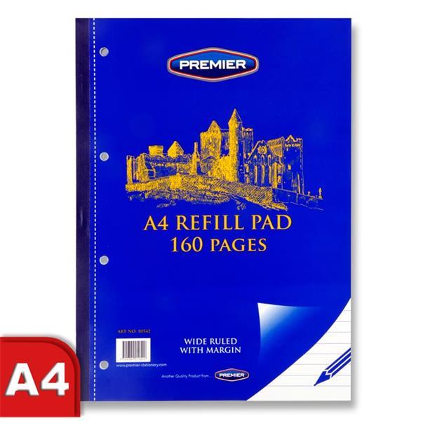 Premier A4 160pg Refill Pad - Side Bound by Premier Stationery on Schoolbooks.ie
