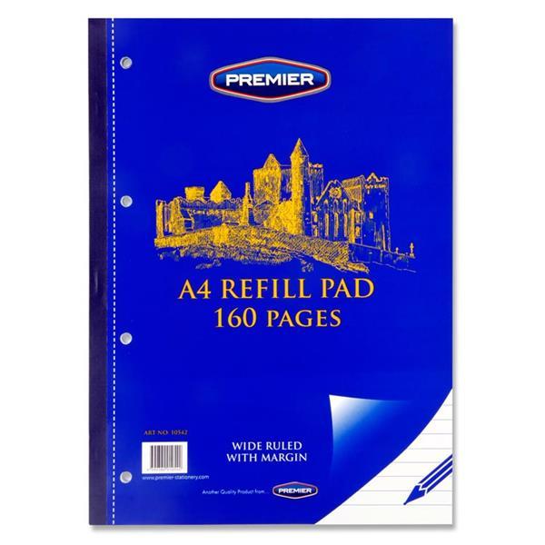 Premier A4 160pg Refill Pad - Side Bound by Premier on Schoolbooks.ie