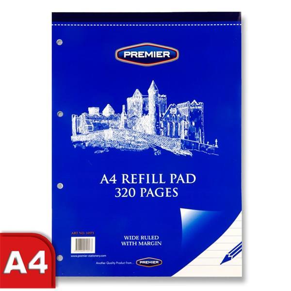 Premier A4 320pg Refill Pad - Top Bound by Premier Stationery on Schoolbooks.ie