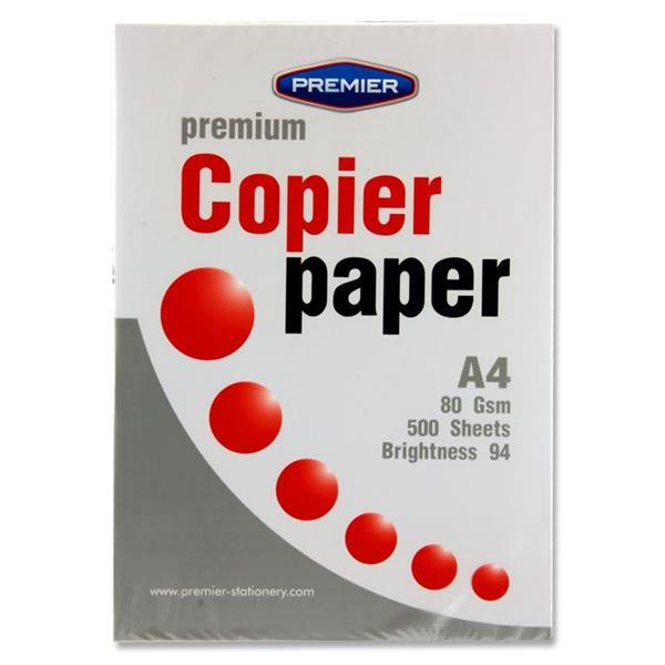 Prem Paper Premier - A4 Paper - 80gsm - White - Ream of 500 Sheets – Schoolbooks.ie