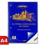 Premier A4 Spiral Notebook 160pg by Premier on Schoolbooks.ie