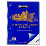 Premier A4 Spiral Notebook 160pg by Premier on Schoolbooks.ie