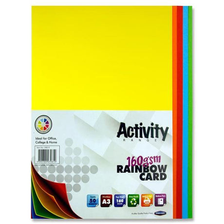 Premier Activity - A3 160gsm Card 50 Sheets - Rainbow by Premier Activity on Schoolbooks.ie