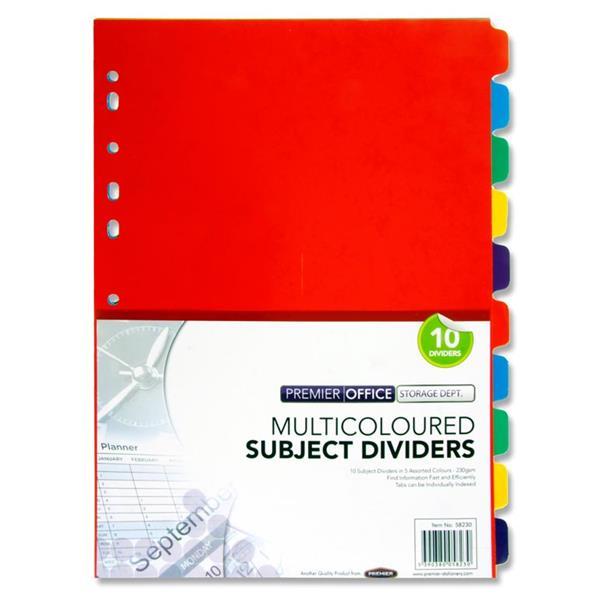 Premier Office 230gsm Subject Dividers - 10 Part by Premier Stationery on Schoolbooks.ie