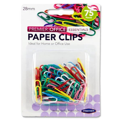 Premier Office - 75 x 28mm Coloured Paper Clips by Premier Office on Schoolbooks.ie