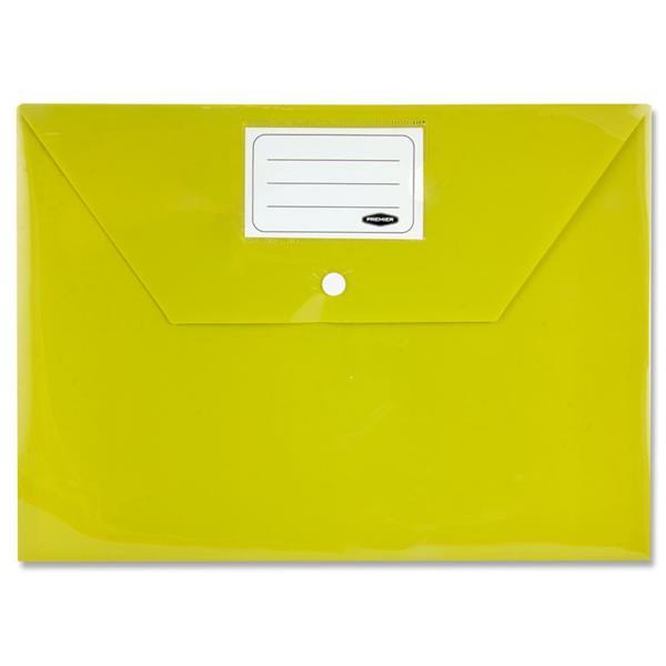 Premier Office Packet of 5 A4 Button Wallets - Bright by Premier Office on Schoolbooks.ie