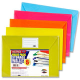 Premier Office Packet of 5 A4 Button Wallets - Bright by Premier Office on Schoolbooks.ie