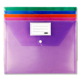 Premier Office Packet of 5 A4 Button Wallets - Coloured by Premier Office on Schoolbooks.ie