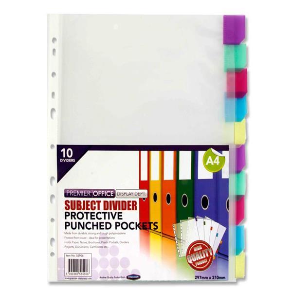 Premier Office Subject Divider Punched Pockets - 10 Part by Premier Stationery on Schoolbooks.ie
