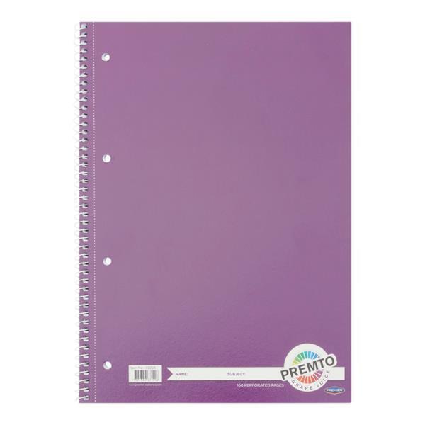 Premto - A4 160 Page Spiral Notebook - Grape Juice by Premto on Schoolbooks.ie