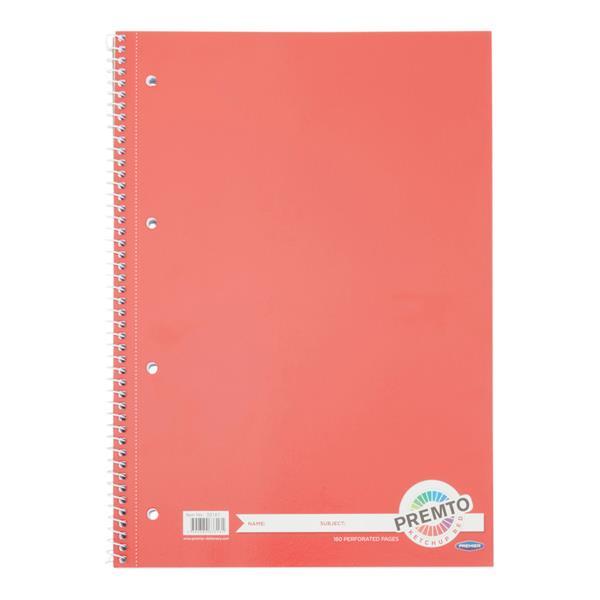 Premto A4 160 page Spiral Notebook - Ketchup Red by Premto on Schoolbooks.ie