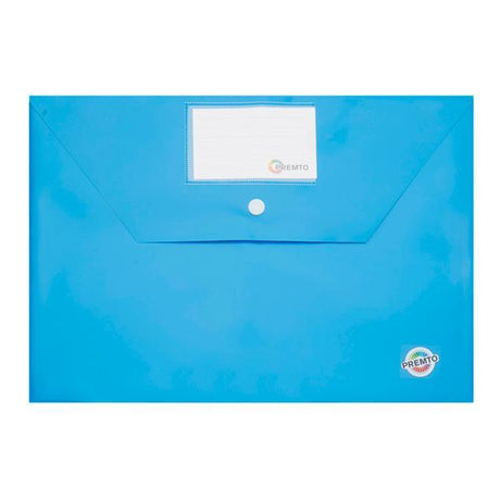 ■ Premto A4 Button Storage Wallet - Printer Blue by Premto on Schoolbooks.ie