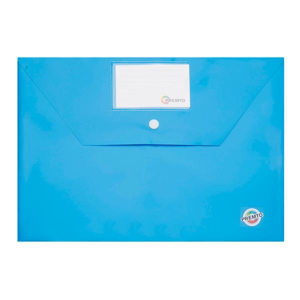 Premto A4 Button Storage Wallet - Printer Blue by Premto on Schoolbooks.ie
