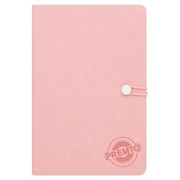Premto - A5 192 Page Hardcover Pu Notebook With Elastic - Pink Sherbet by Premto on Schoolbooks.ie