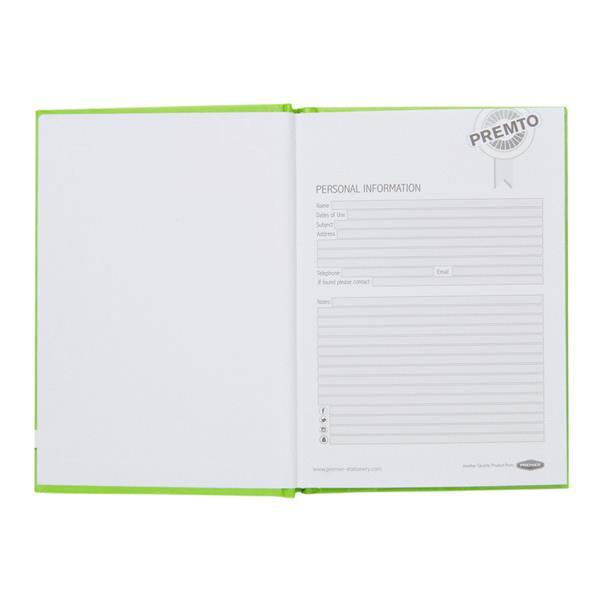 Premto - A6 160 Page Hardcover Notebook - Caterpillar Green by Premto on Schoolbooks.ie