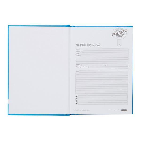 ■ Premto - A6 160 Page Hardcover Notebook - Printer Blue by Premto on Schoolbooks.ie