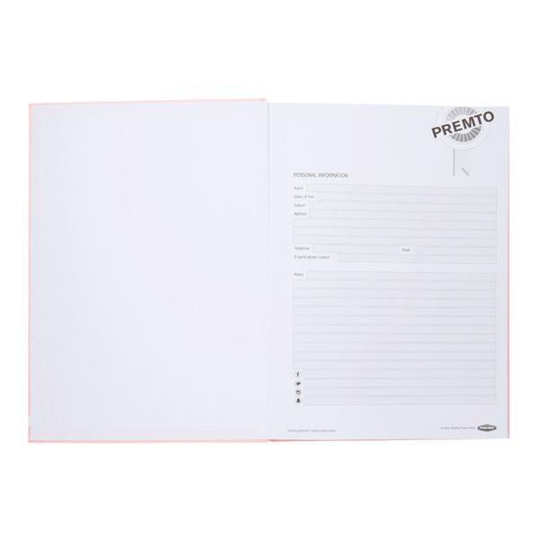 Premto - Pastel A4 160 Page Hardcover Notebook - Pink Sherbet by Premto on Schoolbooks.ie